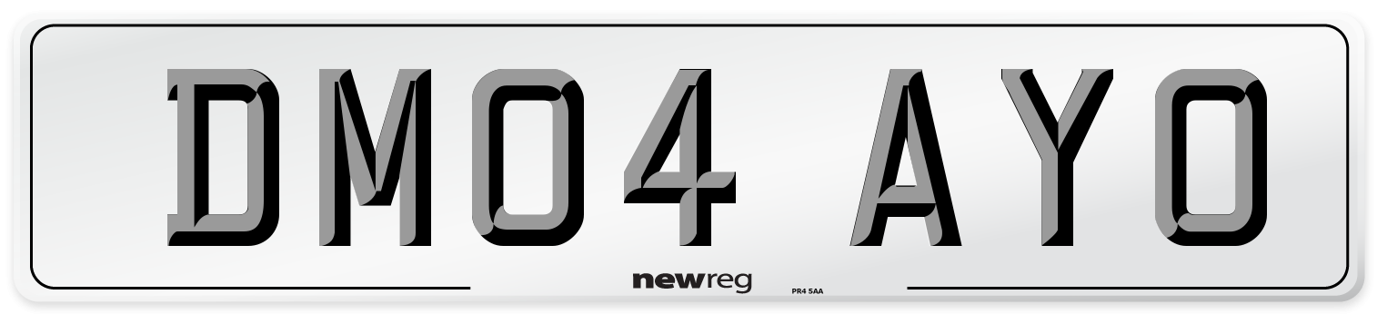 DM04 AYO Number Plate from New Reg